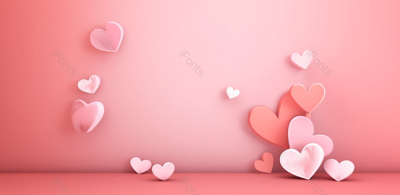 粉色立体爱心520情人节浪漫场景,插画/手绘图,插画/手绘图库,插画/手绘图下载,插画/手绘